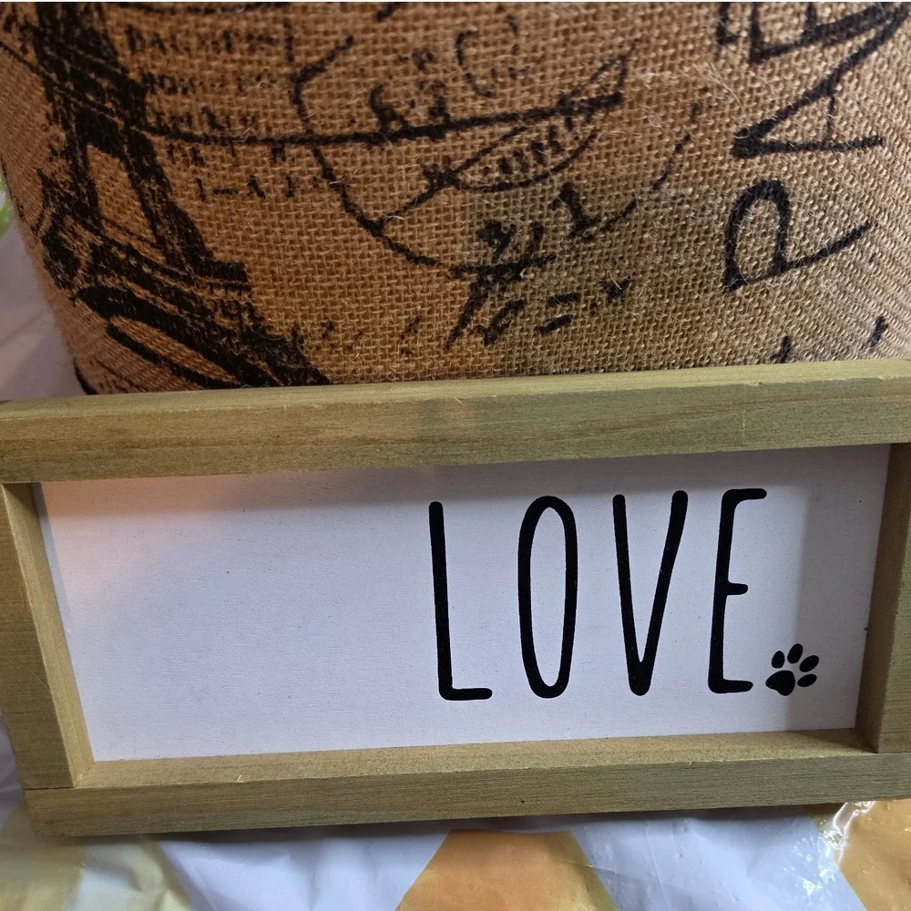 Hobby Lobby Love Paw Print Wood Box Sign Wall Decor 1872894